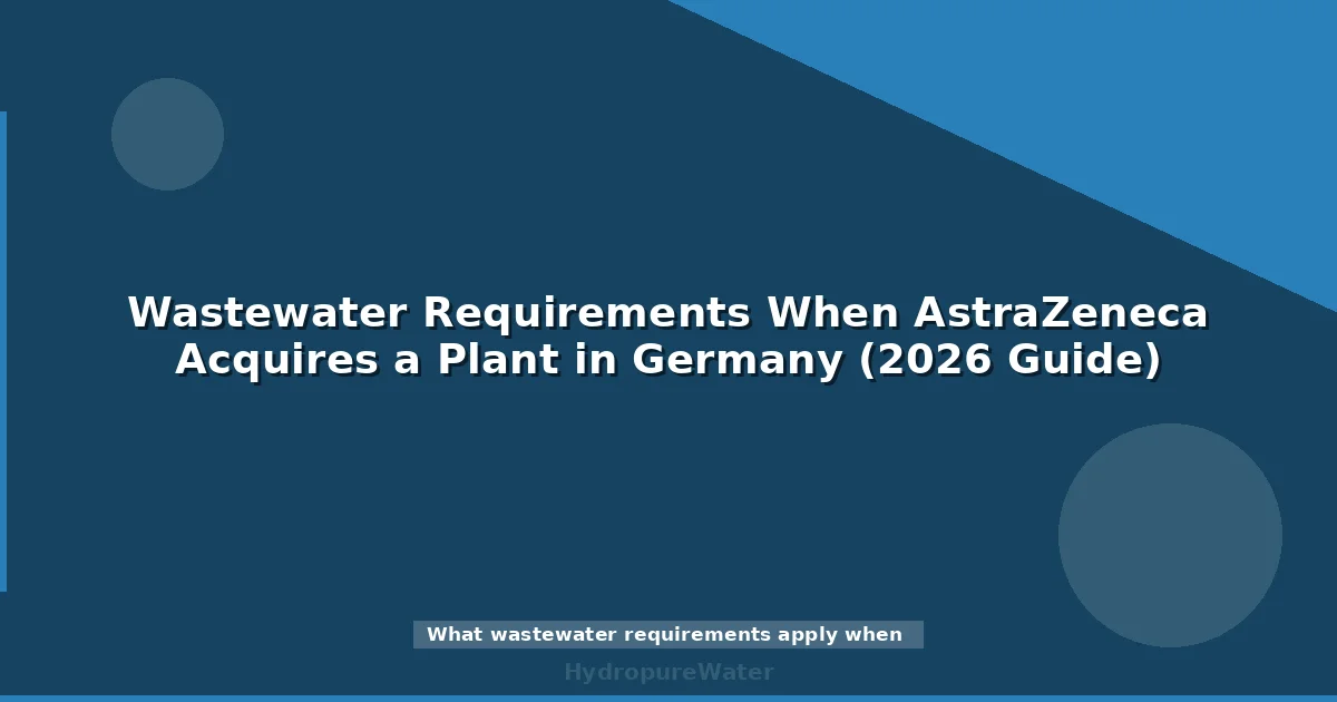 Wastewater Requirements When AstraZeneca Acquires a Plant in Germany (2026 Guide)