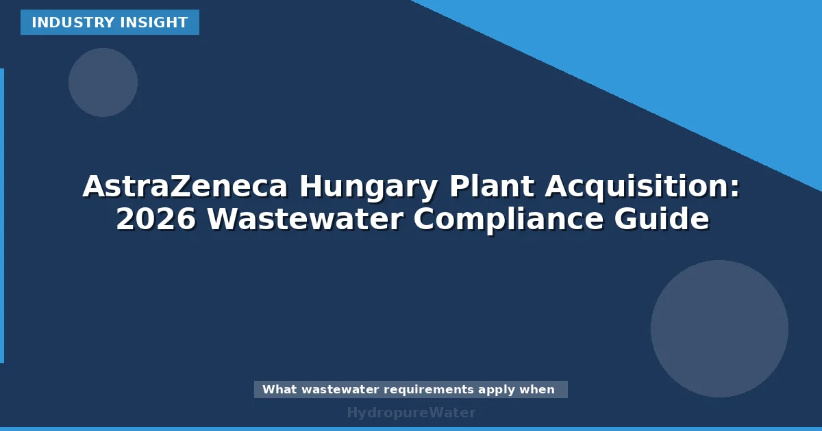 AstraZeneca Hungary Plant Acquisition: 2026 Wastewater Compliance Guide