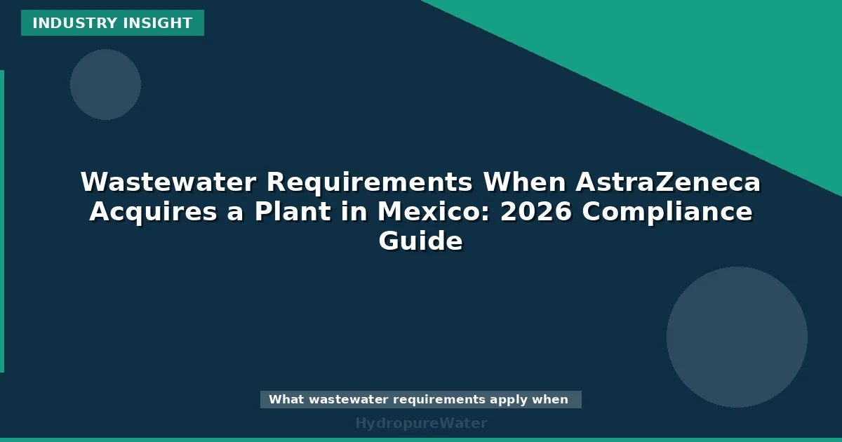 Wastewater Requirements When AstraZeneca Acquires a Plant in Mexico: 2026 Compliance Guide