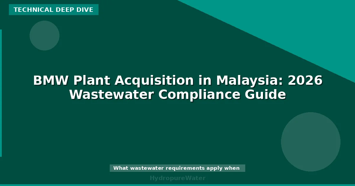 BMW Plant Acquisition in Malaysia: 2026 Wastewater Compliance Guide