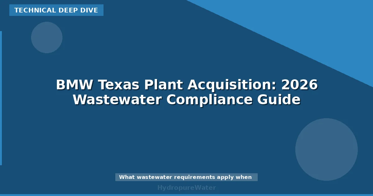 BMW Texas Plant Acquisition: 2026 Wastewater Compliance Guide