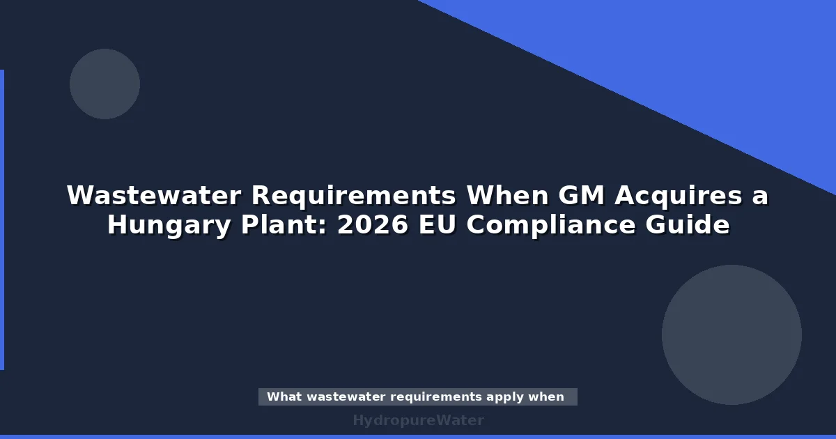 Wastewater Requirements When GM Acquires a Hungary Plant: 2026 EU Compliance Guide