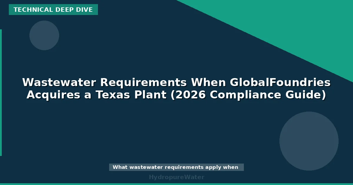 Wastewater Requirements When GlobalFoundries Acquires a Texas Plant (2026 Compliance Guide)