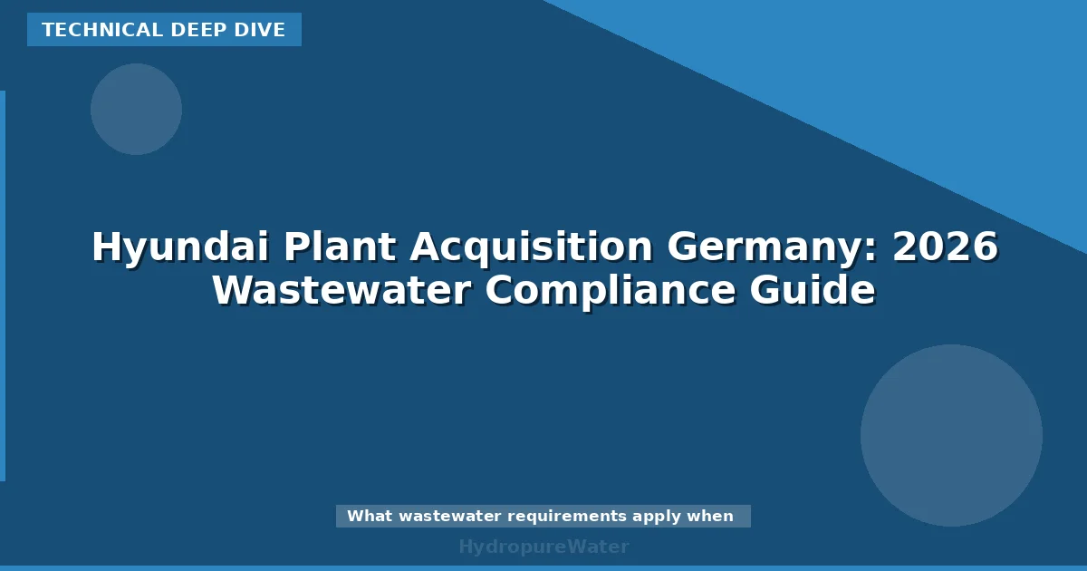 Hyundai Plant Acquisition Germany: 2026 Wastewater Compliance Guide
