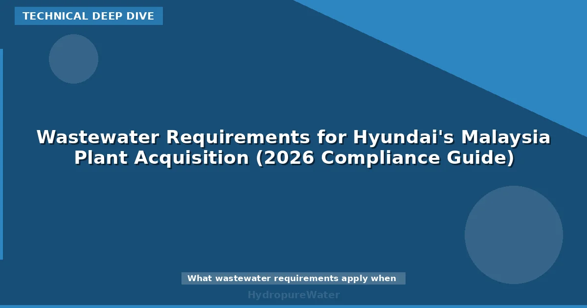 Wastewater Requirements for Hyundai's Malaysia Plant Acquisition (2026 Compliance Guide)