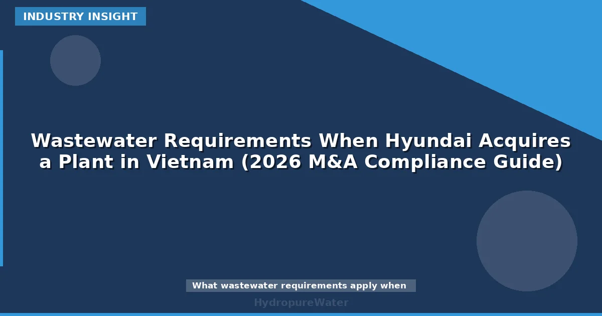 Wastewater Requirements When Hyundai Acquires a Plant in Vietnam (2026 M&A Compliance Guide)