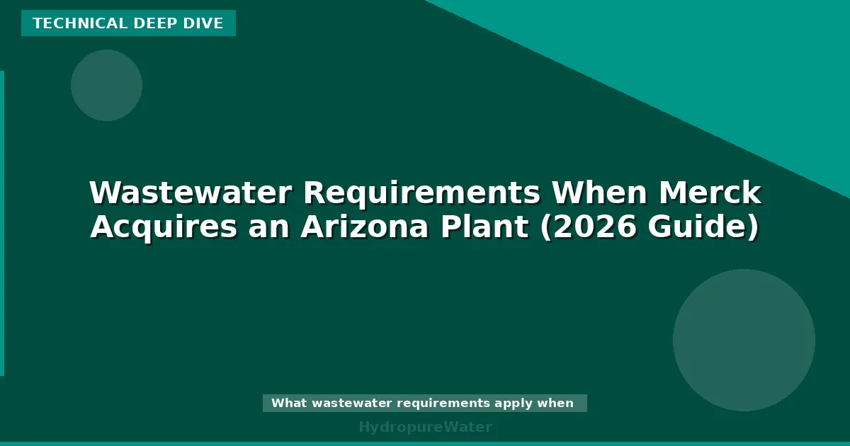 Wastewater Requirements When Merck Acquires an Arizona Plant (2026 Guide)