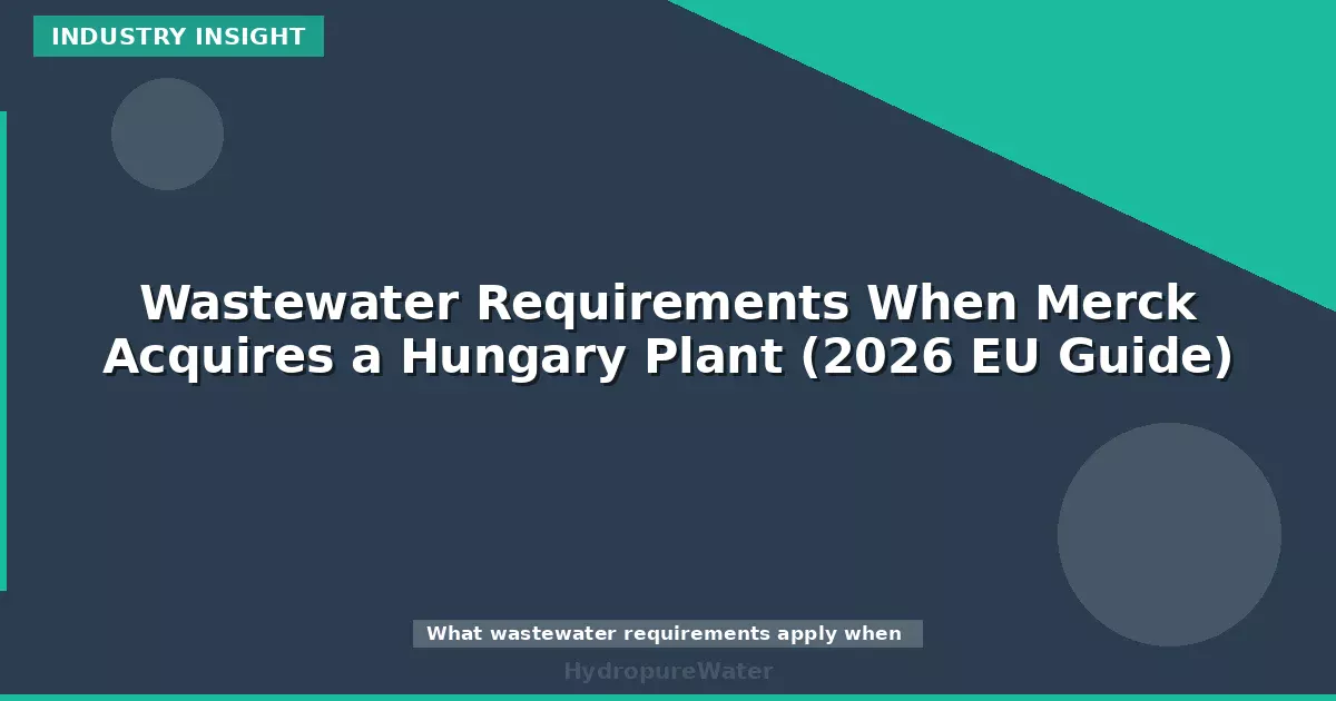 Wastewater Requirements When Merck Acquires a Hungary Plant (2026 EU Guide)