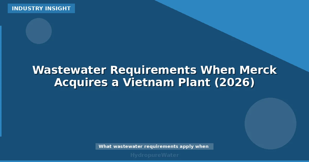 Wastewater Requirements When Merck Acquires a Vietnam Plant (2026)