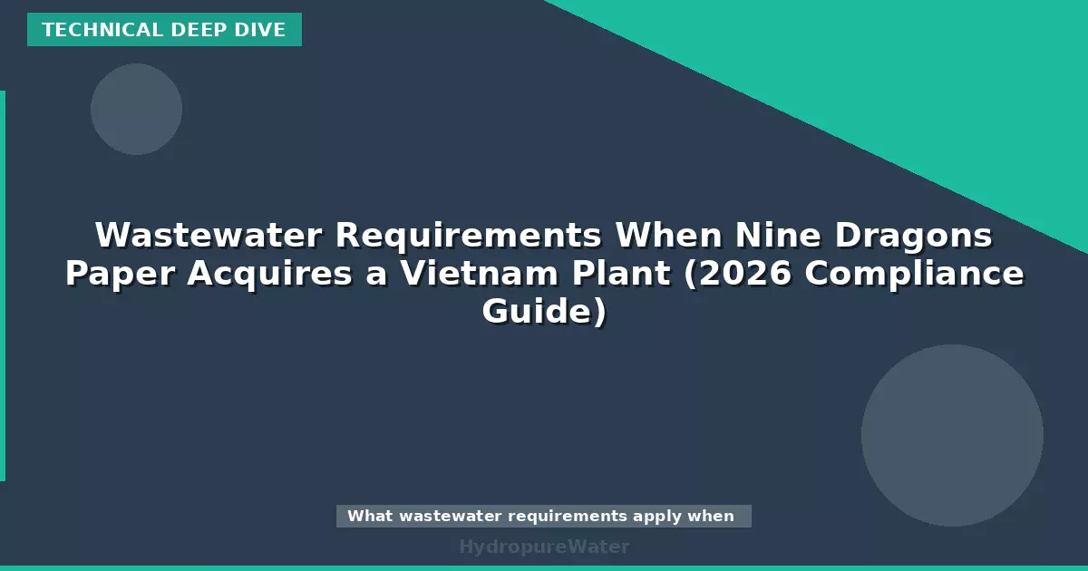 Exigences en matière d'eaux usées lors de l'acquisition d'une usine vietnamienne par Nine Dragons Paper (guide de conformité 2026)