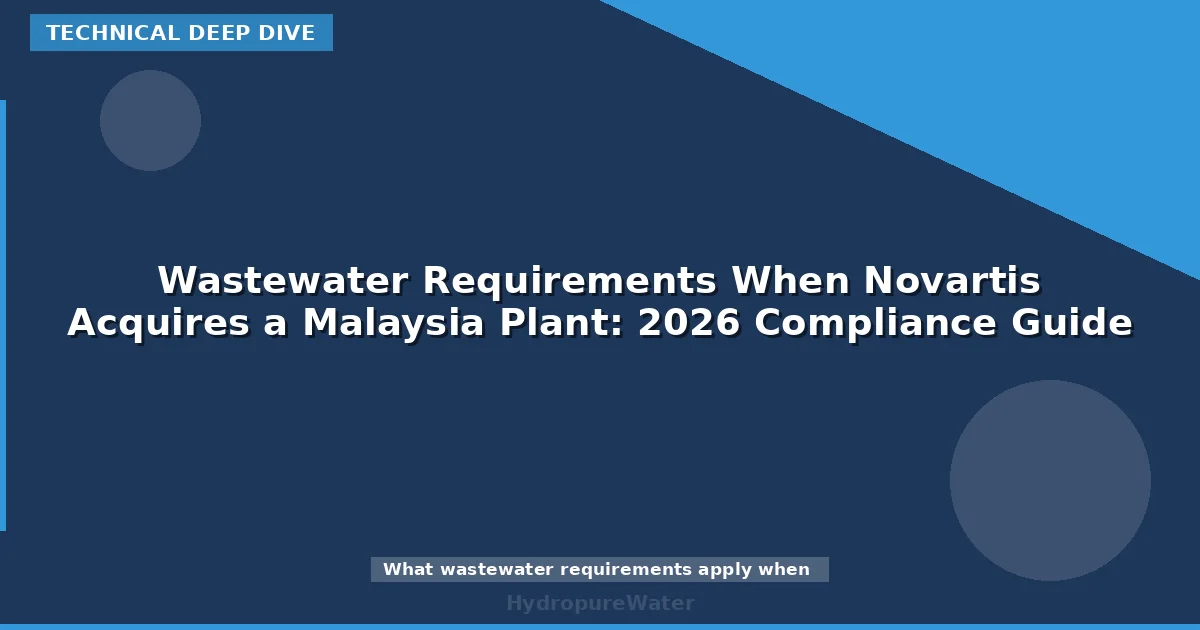 Wastewater Requirements When Novartis Acquires a Malaysia Plant: 2026 Compliance Guide