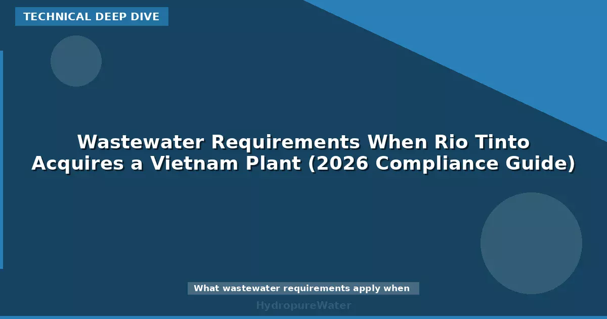 Wastewater Requirements When Rio Tinto Acquires a Vietnam Plant (2026 Compliance Guide)