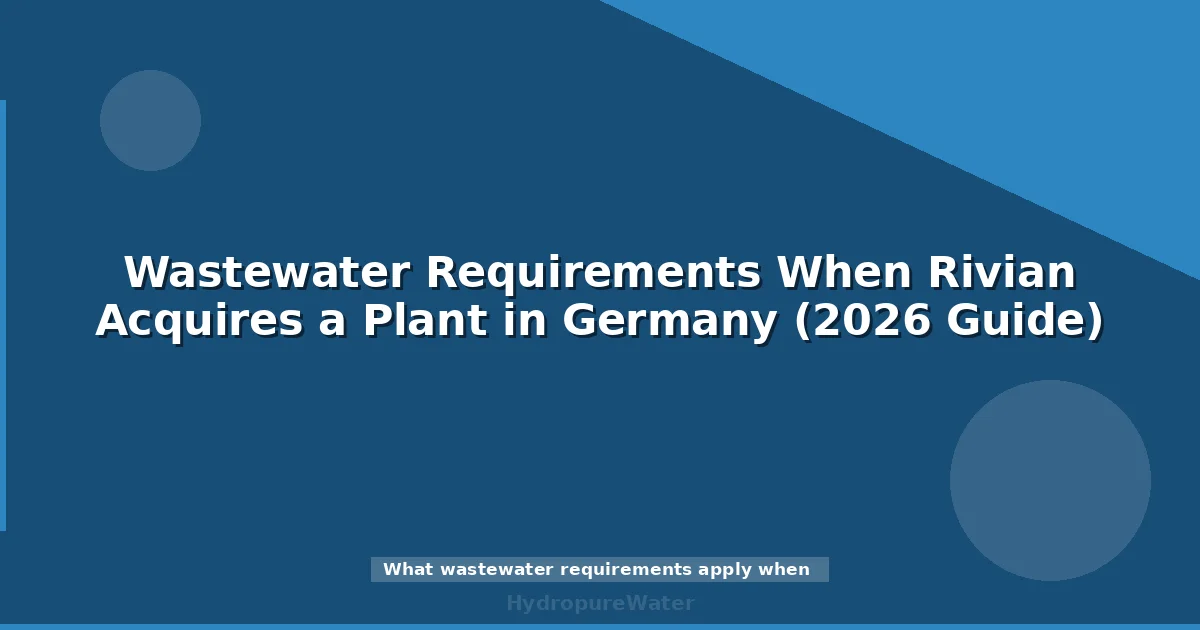 Wastewater Requirements When Rivian Acquires a Plant in Germany (2026 Guide)