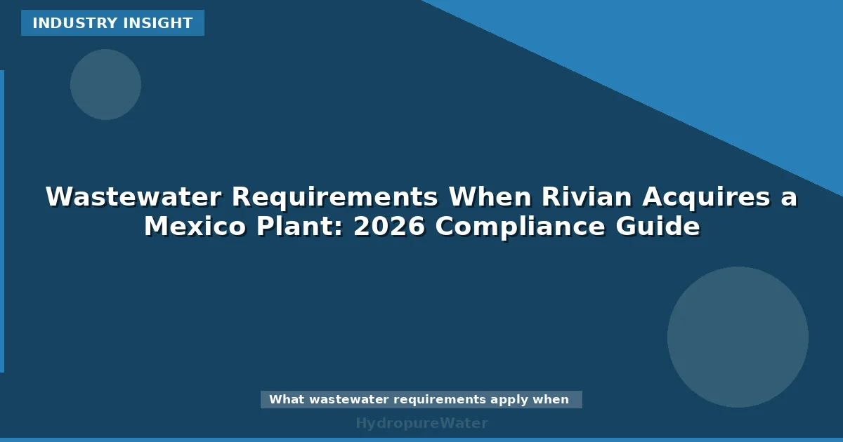 Wastewater Requirements When Rivian Acquires a Mexico Plant: 2026 Compliance Guide