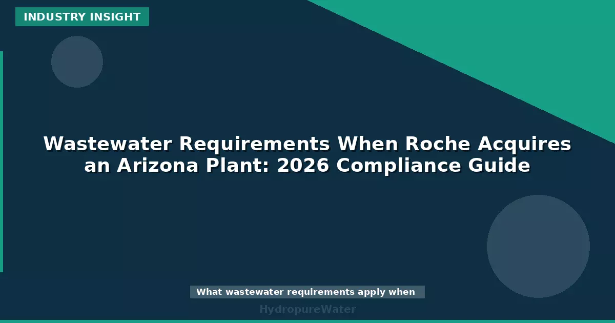 Obligations en matière d'eaux usées lors de l'acquisition d'une usine Roche en Arizona : guide de conformité 2026