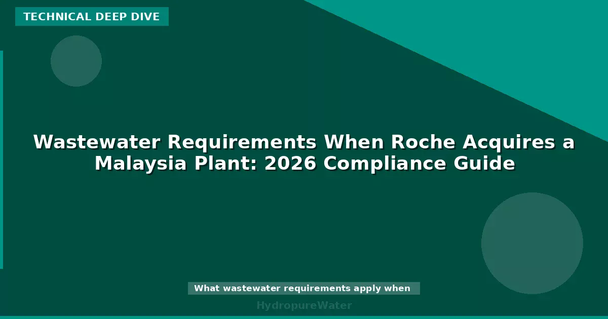 Wastewater Requirements When Roche Acquires a Malaysia Plant: 2026 Compliance Guide
