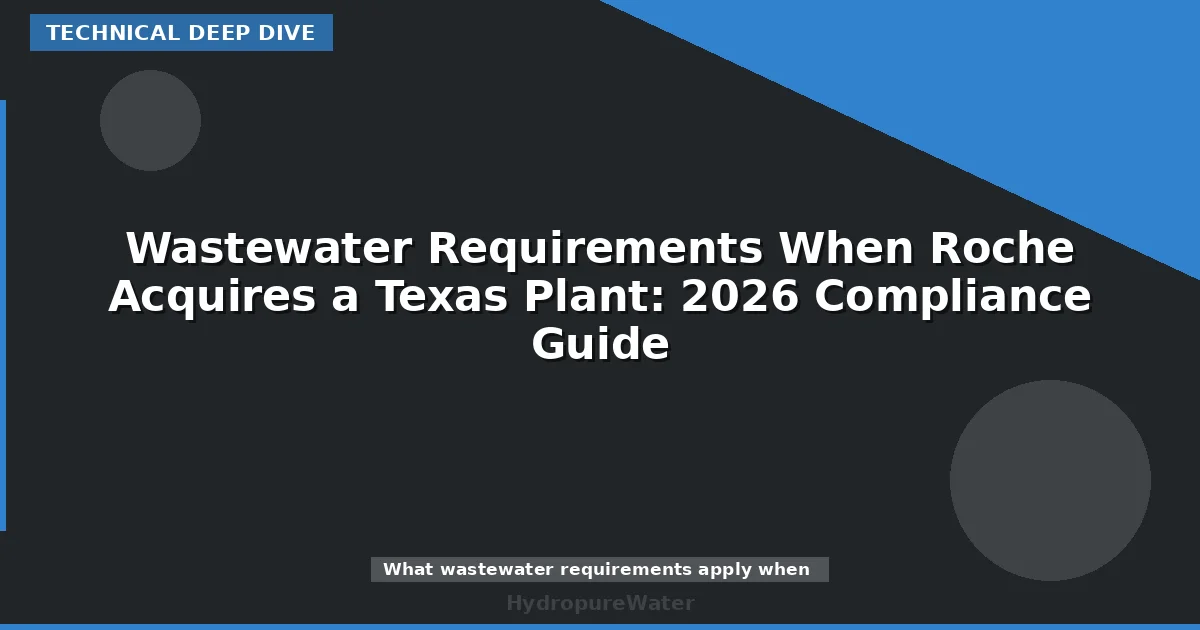 Wastewater Requirements When Roche Acquires a Texas Plant: 2026 Compliance Guide