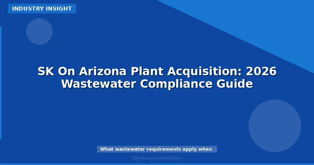 SK On Arizona Plant Acquisition: 2026 Wastewater Compliance Guide