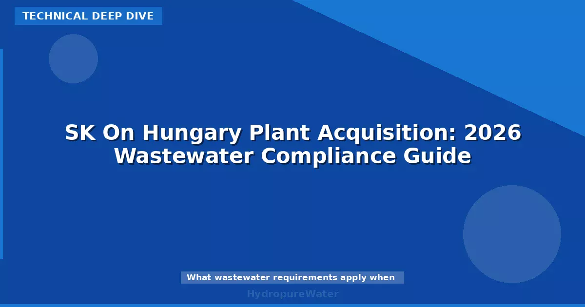 SK On Hungary Plant Acquisition: 2026 Wastewater Compliance Guide