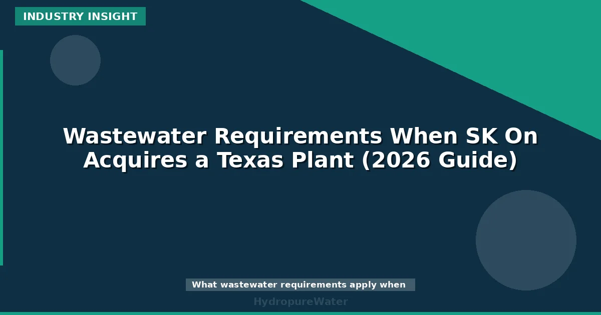Wastewater Requirements When SK On Acquires a Texas Plant (2026 Guide)