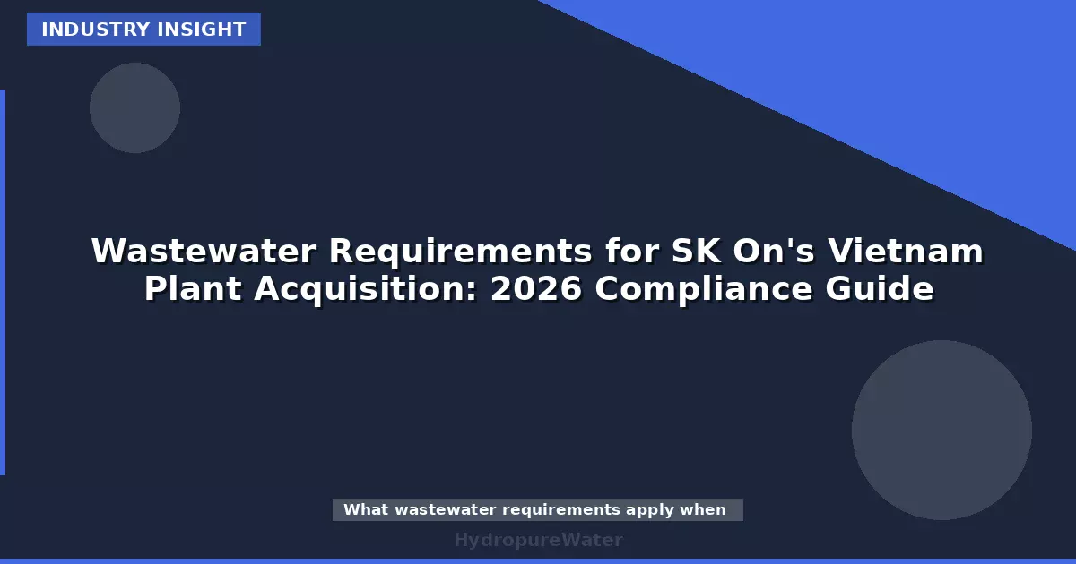 Wastewater Requirements for SK On's Vietnam Plant Acquisition: 2026 Compliance Guide