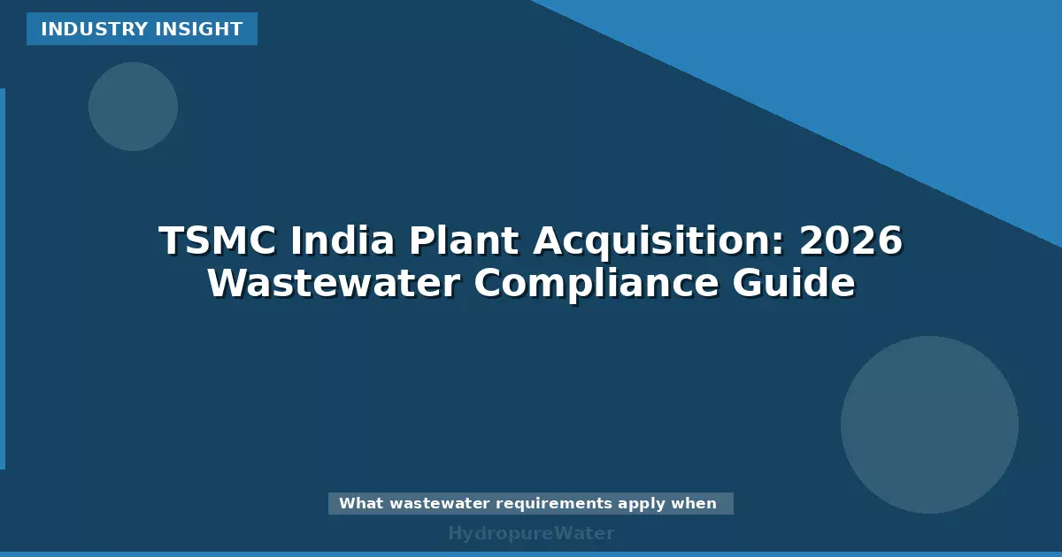 TSMC India Plant Acquisition: 2026 Wastewater Compliance Guide