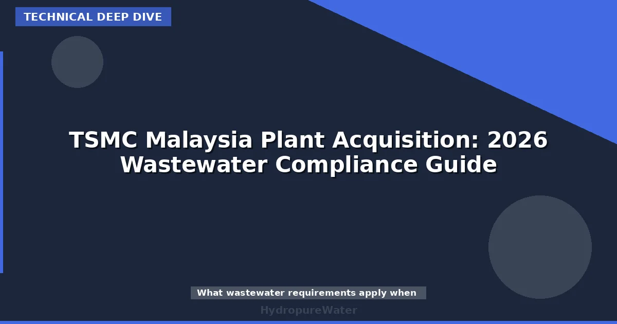 TSMC Malaysia Plant Acquisition: 2026 Wastewater Compliance Guide