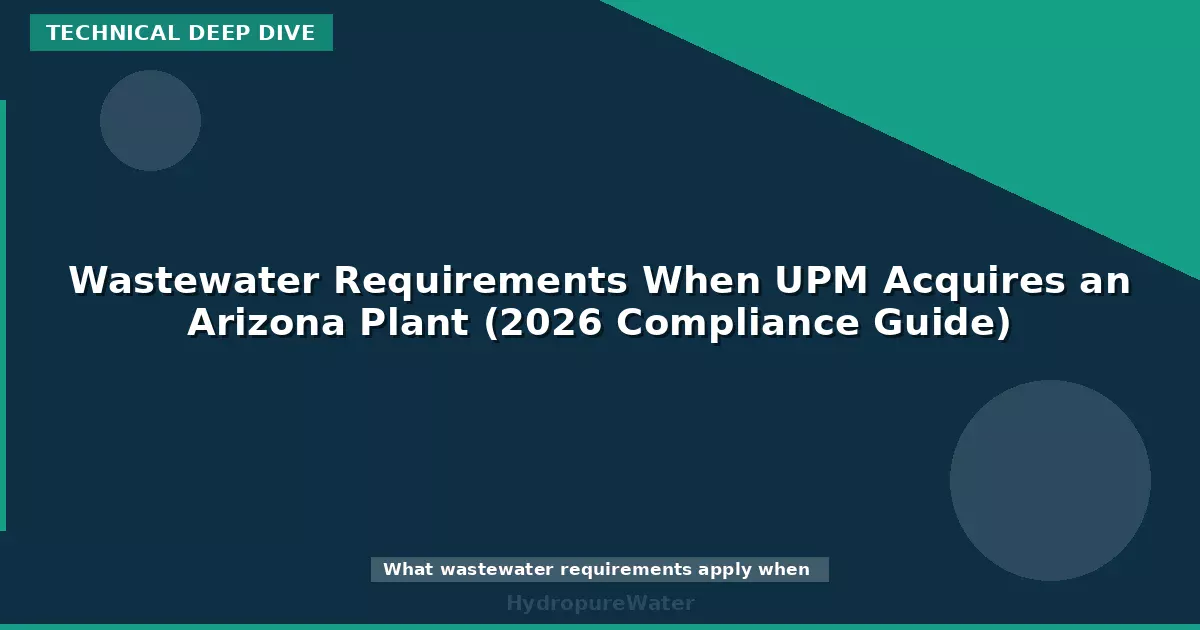 Exigences en matière d'eaux usées lors de l'acquisition d'une usine en Arizona par UPM (guide de conformité 2026)