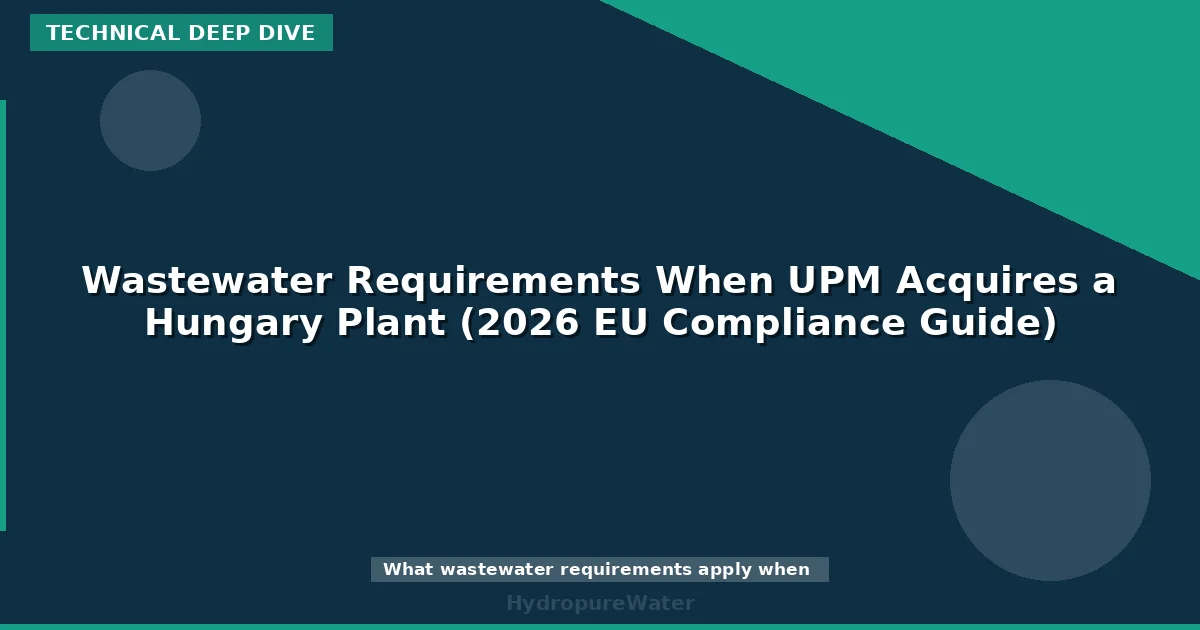 Wastewater Requirements When UPM Acquires a Hungary Plant (2026 EU Compliance Guide)