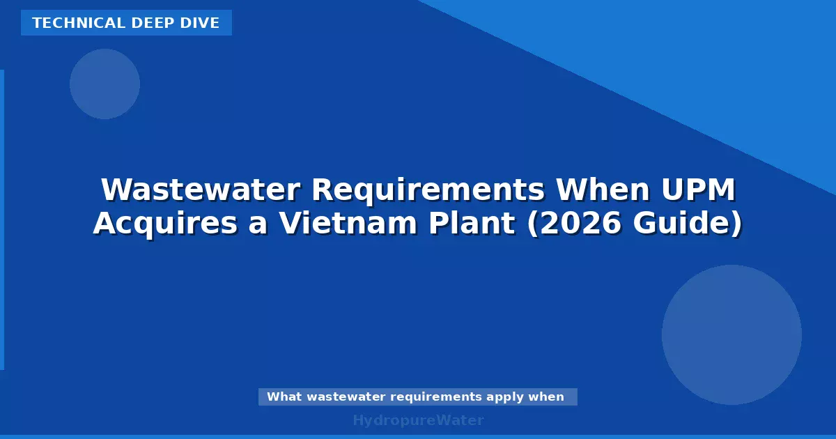 Wastewater Requirements When UPM Acquires a Vietnam Plant (2026 Guide)