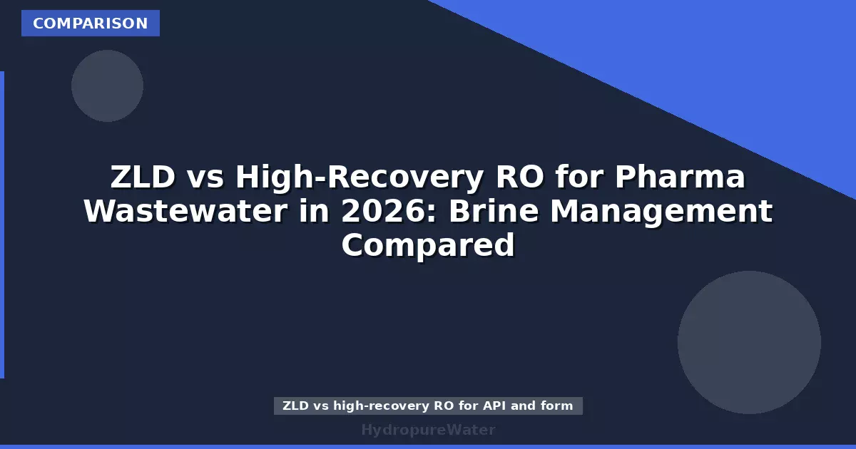 ZLD vs High-Recovery RO for Pharma Wastewater in 2026: Brine Management Compared