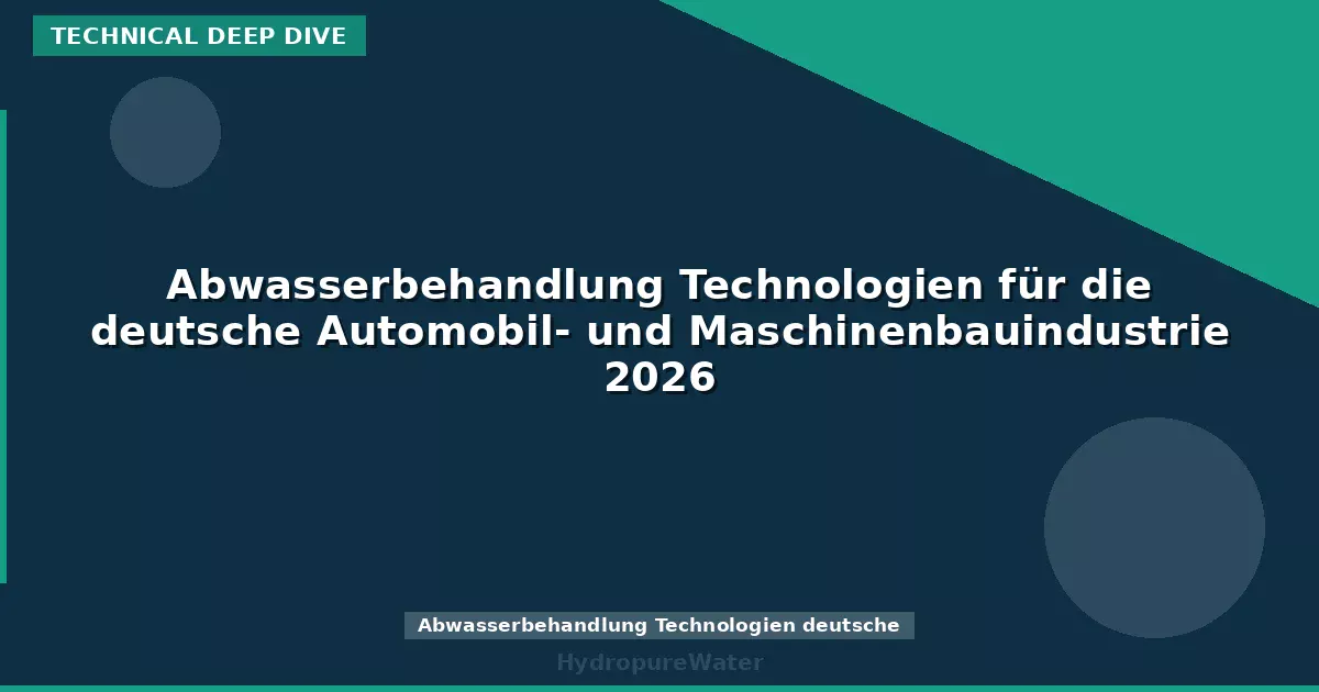 Traitement des eaux usées : technologies pour l'industrie automobile et mécanique allemande 2026