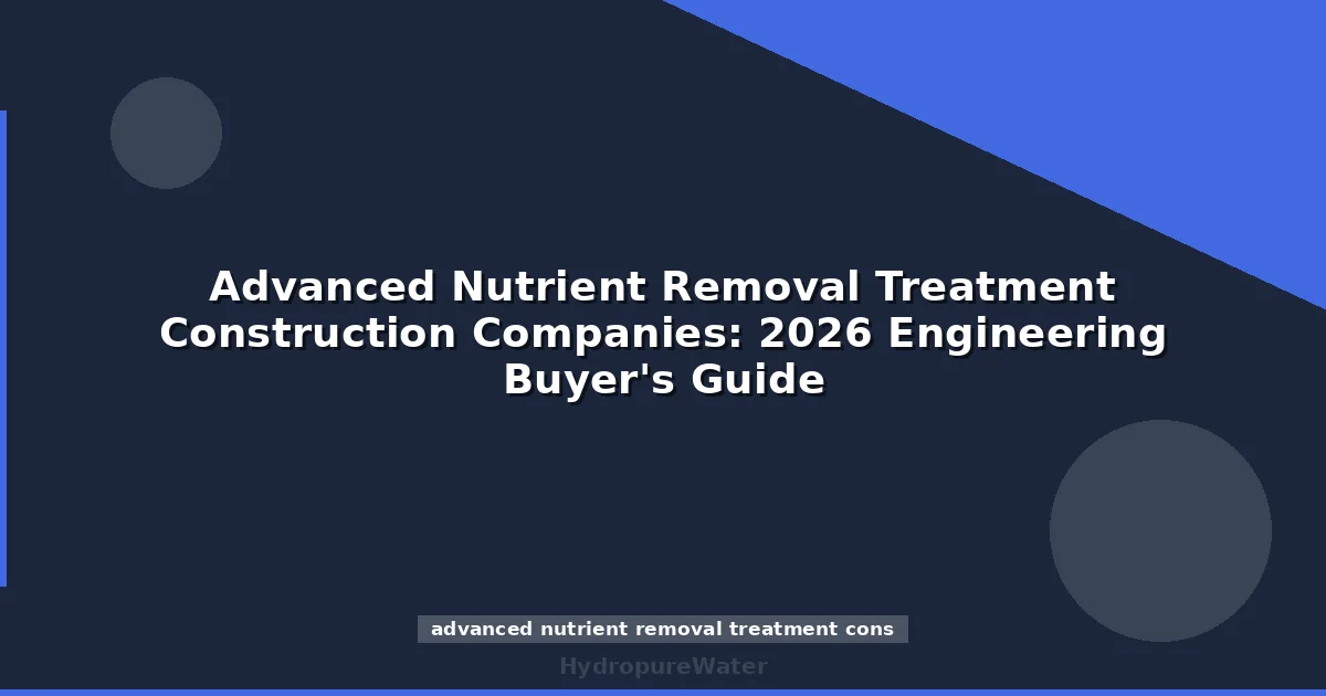 Advanced Nutrient Removal Treatment Construction Companies: 2026 Engineering Buyer's Guide