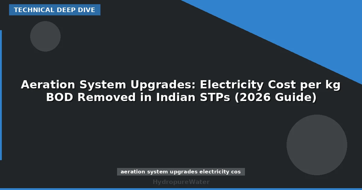 Aeration System Upgrades: Electricity Cost per kg BOD Removed in Indian STPs (2026 Guide)