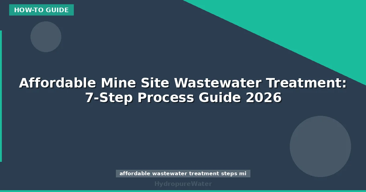 Affordable Mine Site Wastewater Treatment: 7-Step Process Guide 2026