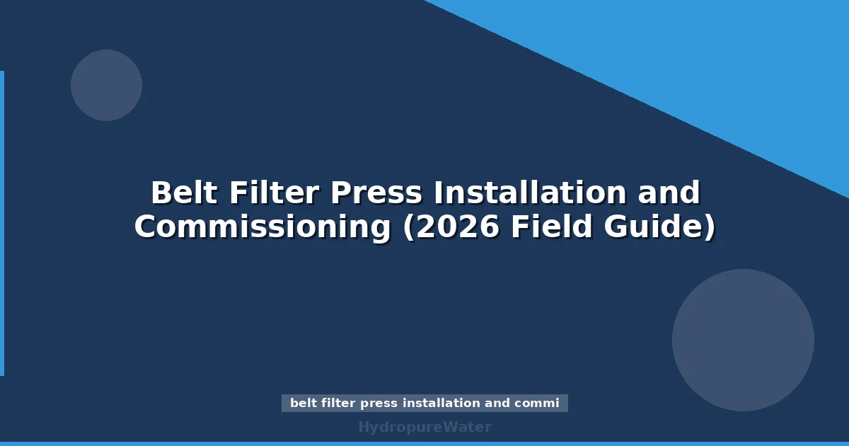 Belt Filter Press Installation and Commissioning (2026 Field Guide)