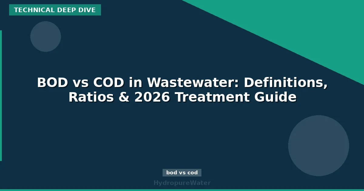 BOD vs COD in Wastewater: Definitions, Ratios & 2026 Treatment Guide