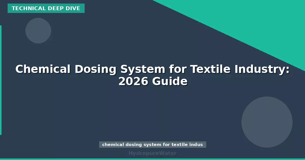 Chemical Dosing System for Textile Industry: 2026 Guide