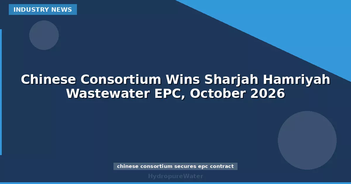 Chinese Consortium Wins Sharjah Hamriyah Wastewater EPC, October 2026