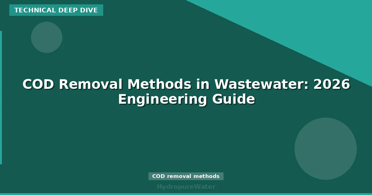 COD Removal Methods in Wastewater: 2026 Engineering Guide