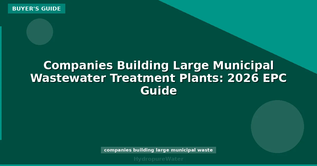 Companies Building Large Municipal Wastewater Treatment Plants: 2026 EPC Guide