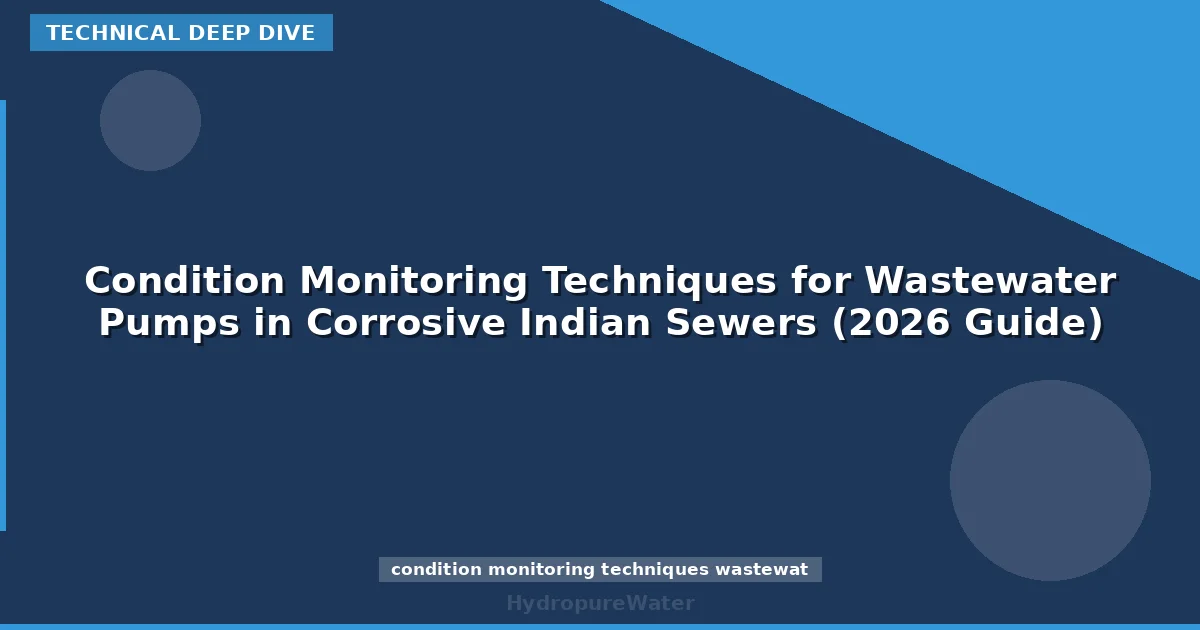 Techniques de surveillance de l'état des pompes d'eaux usées dans les égouts corrosifs indiens (guide 2026)