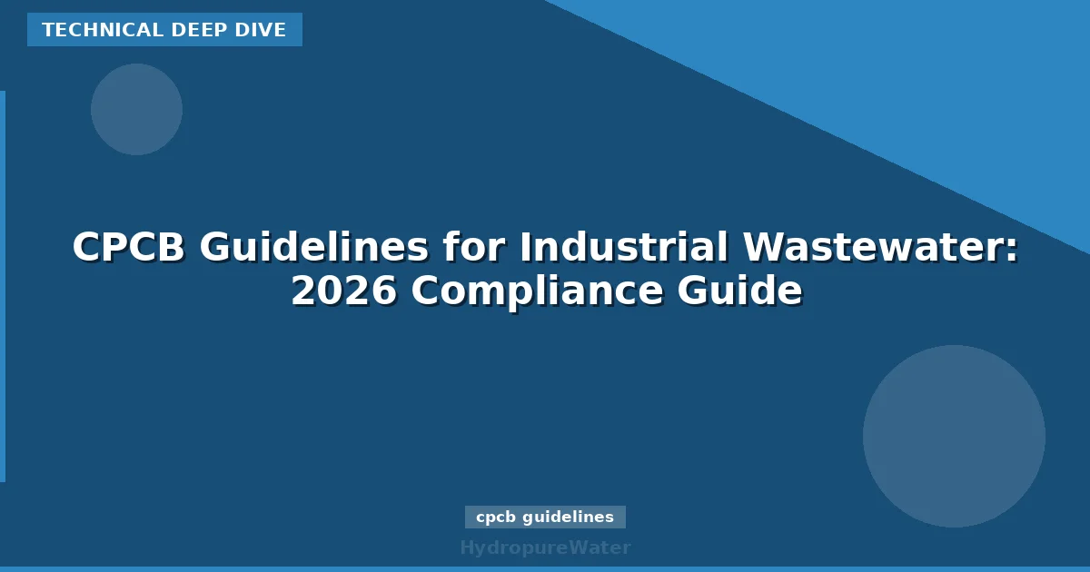 CPCB Guidelines for Industrial Wastewater: 2026 Compliance Guide