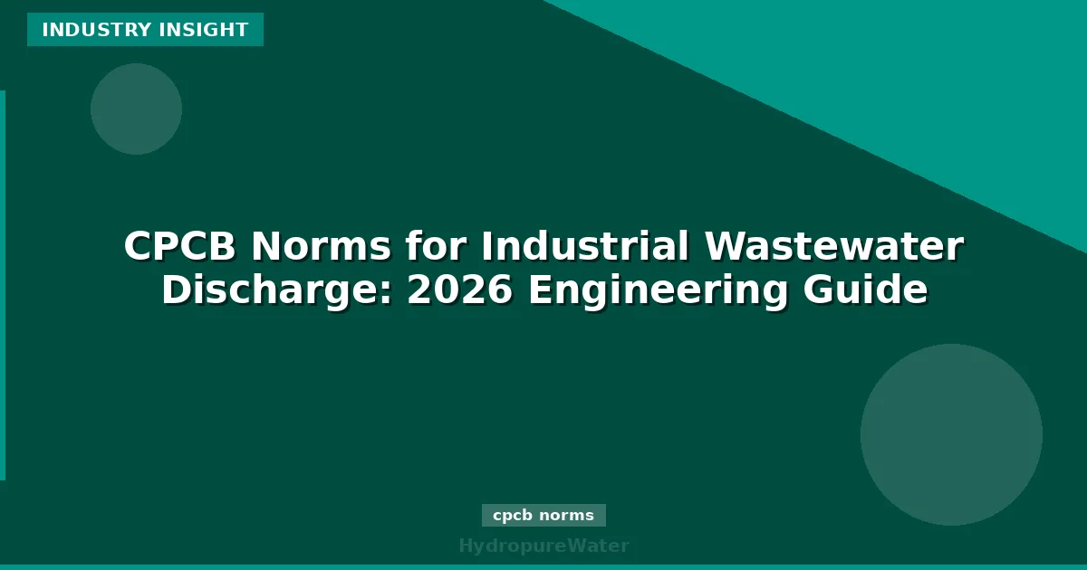 CPCB Norms for Industrial Wastewater Discharge: 2026 Engineering Guide