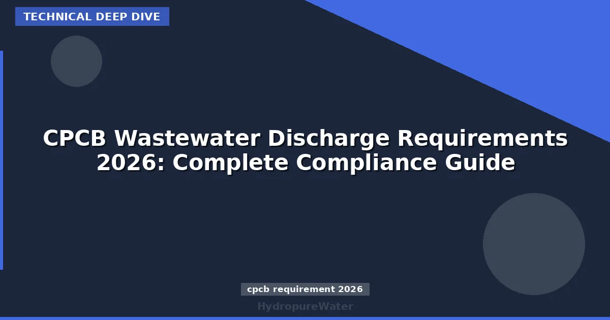 CPCB Wastewater Discharge Requirements 2026: Complete Compliance Guide