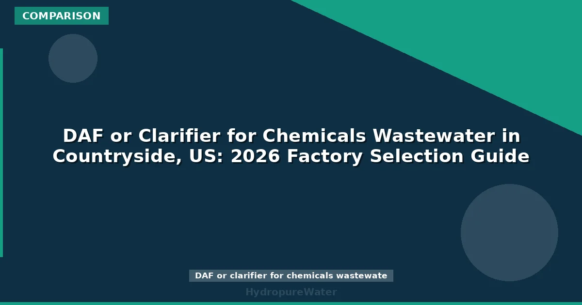 DAF or Clarifier for Chemicals Wastewater in Countryside, US: 2026 Factory Selection Guide