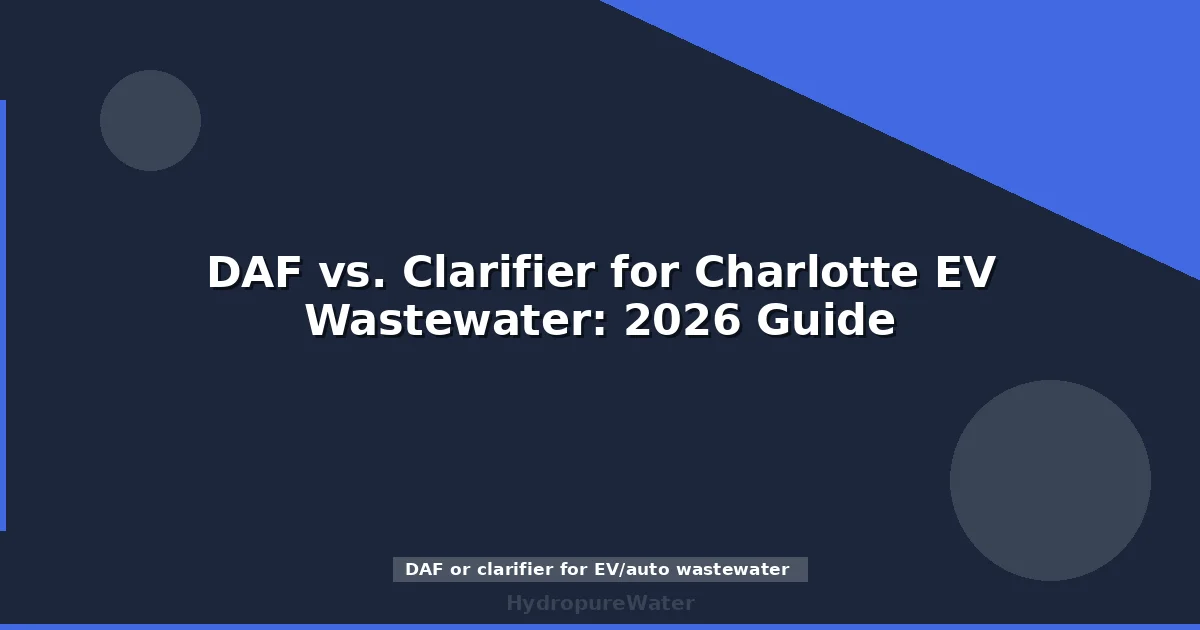 DAF vs. Clarifier for Charlotte EV Wastewater: 2026 Guide