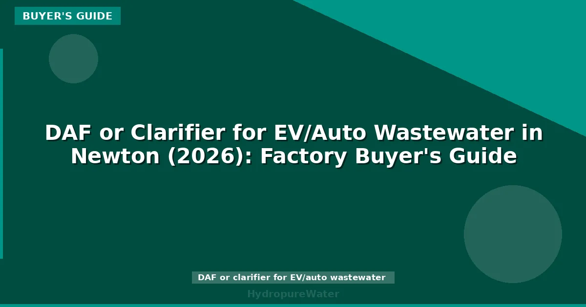DAF or Clarifier for EV/Auto Wastewater in Newton (2026): Factory Buyer's Guide