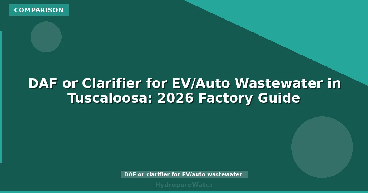 DAF or Clarifier for EV/Auto Wastewater in Tuscaloosa: 2026 Factory Guide