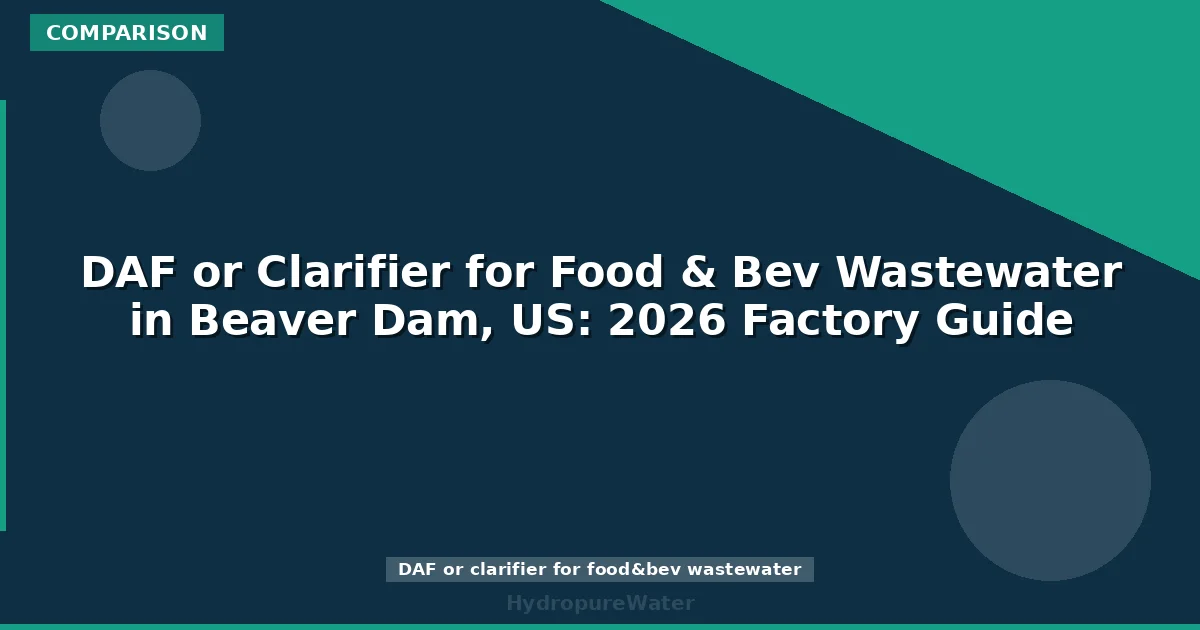 DAF or Clarifier for Food & Bev Wastewater in Beaver Dam, US: 2026 Factory Guide